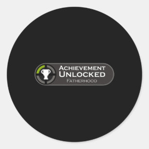 Achievement Unlocked Fathers Day Gift For Gamers Classic Round Sticker