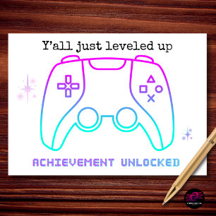 Achievement Unlocked Gamer Engagement Congrats Card