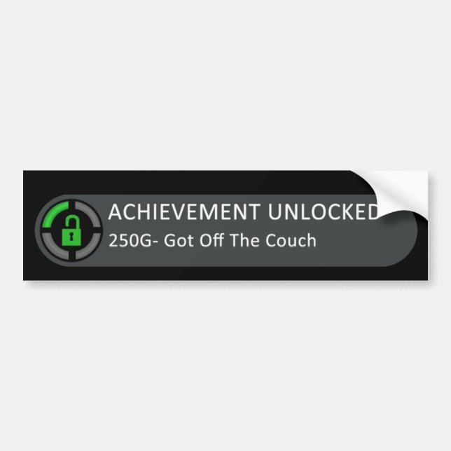 Achievement Unlocked Got Off The Couch Bumper Sticker (Front)