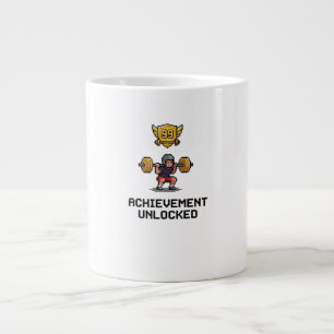 Achievement Unlocked Level 99 Pixel Gym Motivation Large Coffee Mug