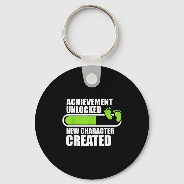 Achievement Unlocked New Character D Funny Pregnan Key Ring (Front)
