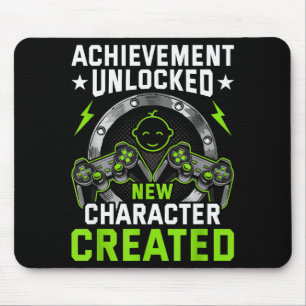 Achievement Unlocked New Character D Video Gamer  Mouse Pad