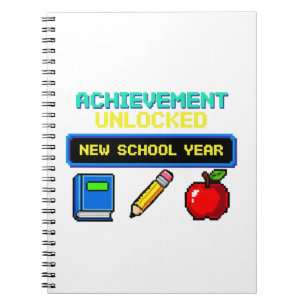 Achievement Unlocked: New School Year   Retro Game Notebook