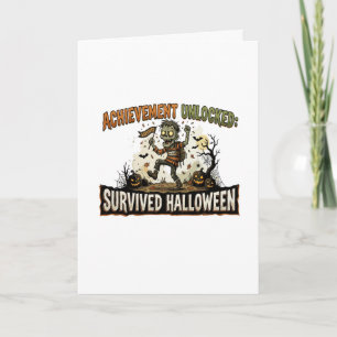 Achievement Unlocked Survived Halloween Card