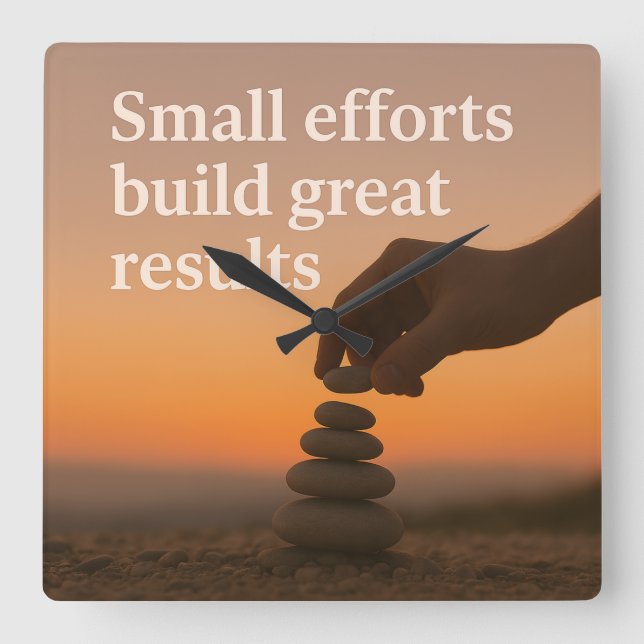 Achieving Greatness One Step at a Time   Square Wall Clock (Front)