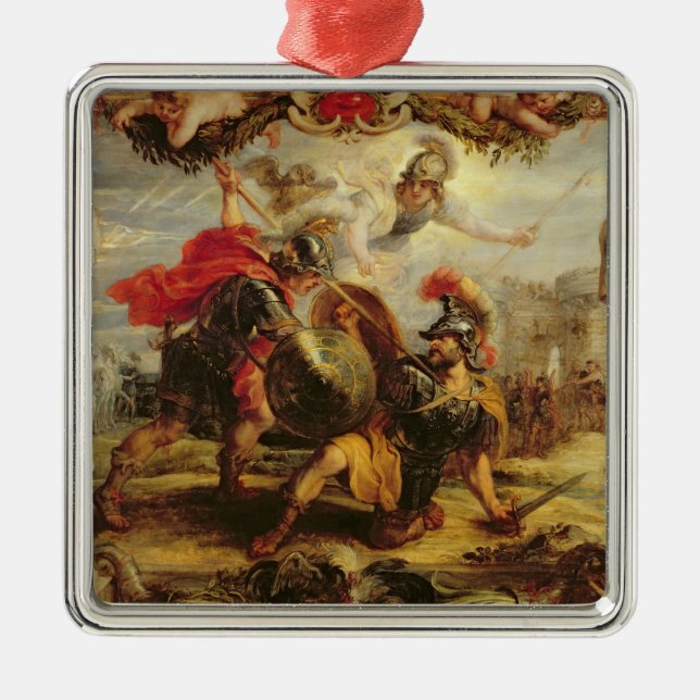Achilles Defeating Hector, 1630-32 Metal Tree Decoration (Front)