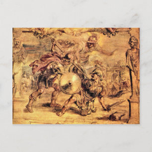 Achilles defeats Hector by Paul Rubens Postcard