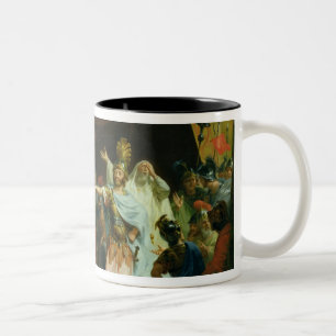 Achilles has a dispute with Agamemnon, 1776 Two-Tone Coffee Mug