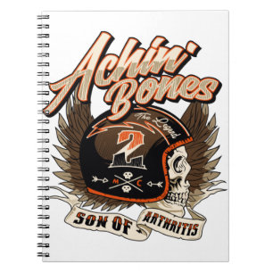 Achin Bones Biker motorcycle retro Notebook