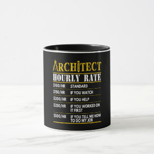 Achitect Funny Hourly Rate Architecture Design Mug