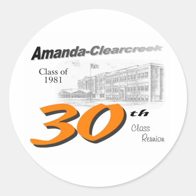 ACHS 30th class reunion logo Classic Round Sticker (Front)
