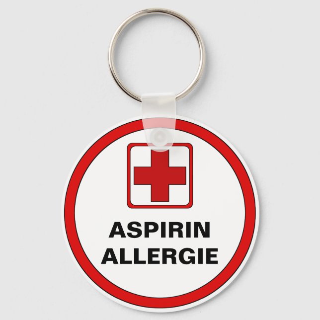 Achtung - Aspirin Allergie Key Ring (Front)
