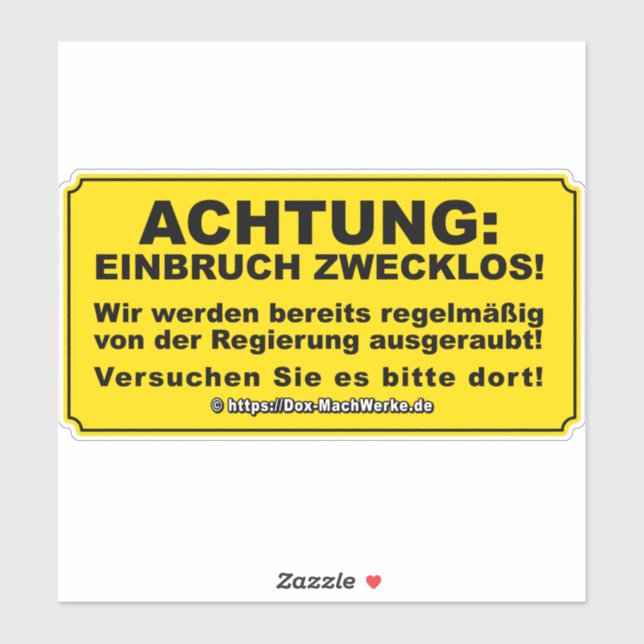 ACHTUNG: Einbruch zwecklos! (Sheet)
