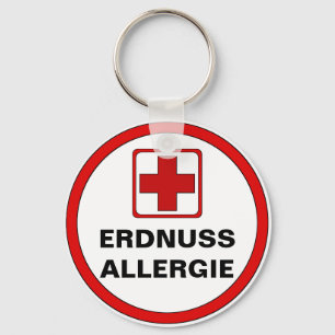 Achtung - ERDNUSS Allergie Key Ring