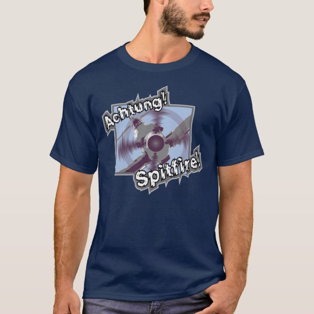 Achtung Spitfire Mens T-Shirt (Front)