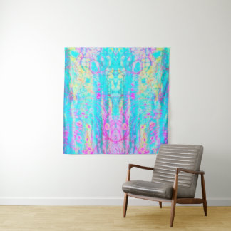 acid colorful abstract art tapestry