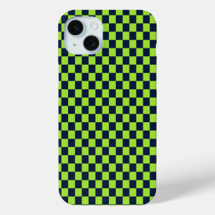 Acid green black checkerboard pattern Case-Mate iP iPhone 15 Mini Case