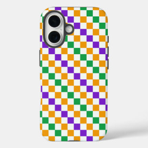 Acid green black checkerboard pattern Case-Mate iP iPhone 16 Case