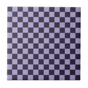 Acid green black checkerboard pattern ceramic tile