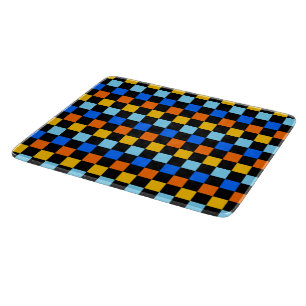 Acid green black checkerboard pattern cutting boar board