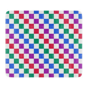 Acid green black checkerboard pattern cutting boar board