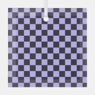 Acid green black checkerboard pattern glass orname tree decoration