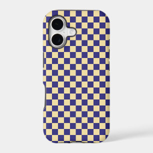 Acid green black checkerboard pattern iPhone case