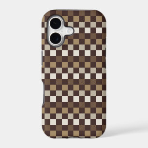 Acid green black checkerboard pattern iPhone case