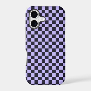 Acid green black checkerboard pattern iPhone case