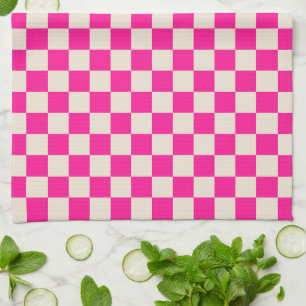 Acid green black checkerboard pattern kitchen towe tea towel