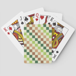 Acid green black checkerboard pattern poker cards