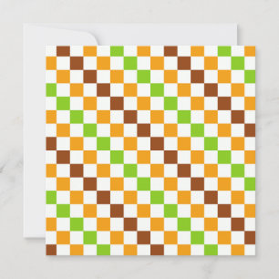 Acid green black checkerboard pattern thank you ca card