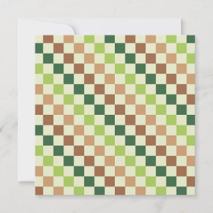 Acid green black checkerboard pattern thank you ca card