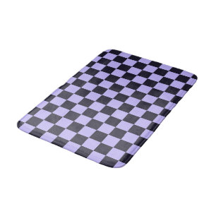 Acid green black chequerboard pattern bath mat