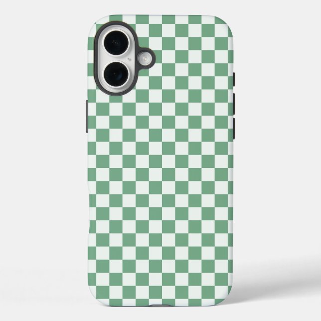 Acid green black chequerboard pattern Case-Mate iP iPhone Case (Back)