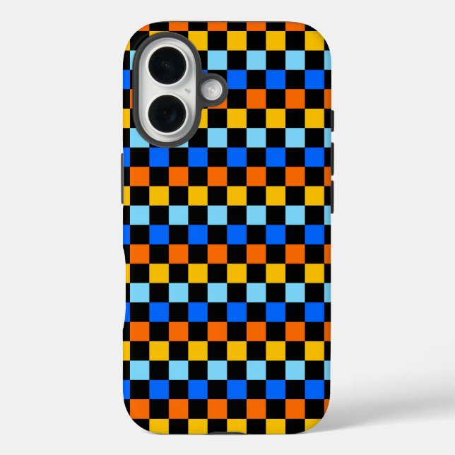 Acid green black chequerboard pattern Case-Mate iP iPhone Case (Back)