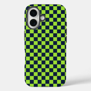 Acid green black chequerboard pattern Case-Mate iP iPhone 16 Case