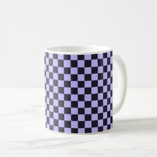 Acid green black chequerboard pattern coffee mug