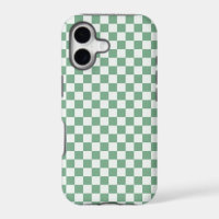 Acid green black chequerboard pattern iPhone case