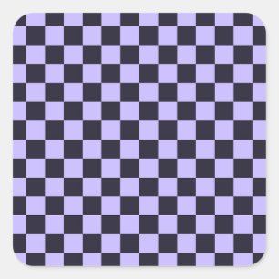 Acid green black chequerboard pattern square stick sticker