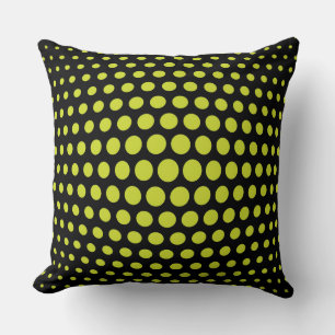 Acid Green Fish Eye Polka Dots Pattern Cushion
