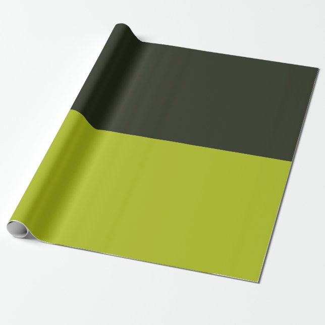 Acid Green - Greenish Black Wrapping Paper (Unrolled)