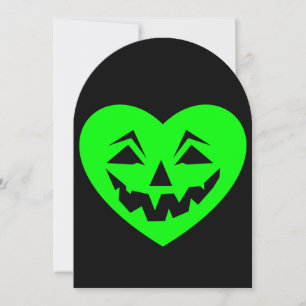 acid green halloween heart gothic valentine creepy invitation