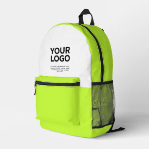 Acid Green Personalised Business Logo and Text Printed Backpack