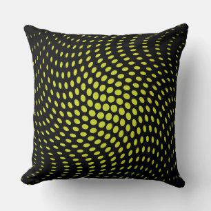 Acid Green Twist Polka Dots Pattern Cushion