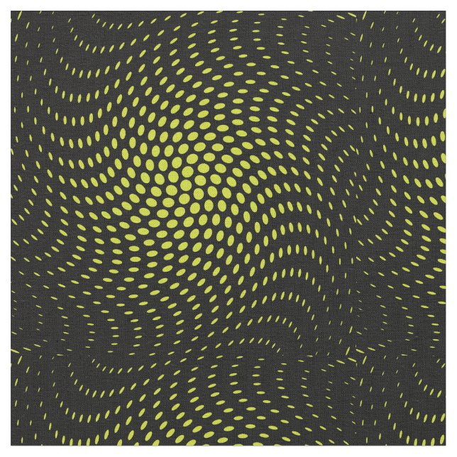 Acid Green Twist Polka Dots Pattern Fabric (Close Up)
