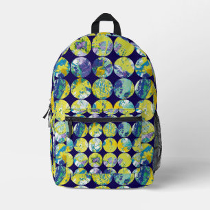 Acid grunge polka dots. printed backpack