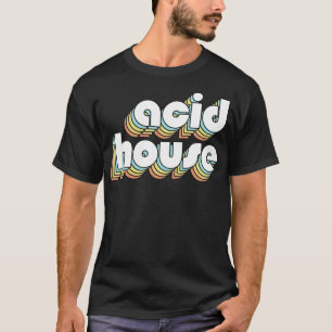 Acid House Retro Rainbow Typography Faded Style T-Shirt
