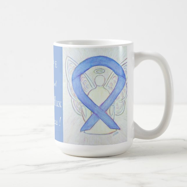 Acid Reflux Awareness Ribbon Angel Custom Mug (Right)