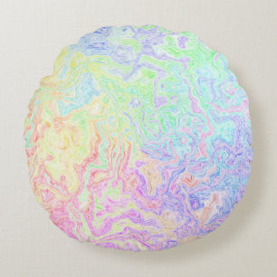 Acid Trip Swirls Round Cushion